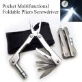 【High Quality+in Stock】Portable MINI Stainless Steel Multi Tool Pocket Multifunctional Tool for Travel Foldable Multipurpose Plier Multitool Keychain Screwdriver with Led Light. 
