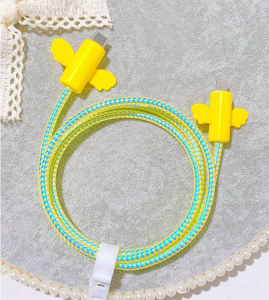 JAZZ - 4PCS METALIC BLUE Green /Pink /White Putih /Colour Kotak Pengikat Kabel /Pengulung /Kabel Data Plus Docking Cable /Tempat Kabel Gulung Warna Warni Bisa Stand Holder Standing Bagus Murah ANeh unik Untuk Earphone handseat Type C Micro USB Lightning