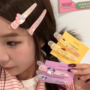 QIWANBA19  Dog Cartoon Hair Clip Melody Kuromi Kitty Cat Hairpin Kawaii Broken Hair Clip Anime Barrettes Kids Gift