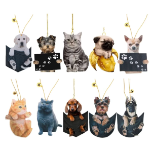 Gương Chiếu Hậu Xe đồ treo trang trí phổ trang trí nội thất ô tô Acrylic Puppy trang trí mèo Đồ chơi Quà Tặng Mặt dây chuyền thú cưng