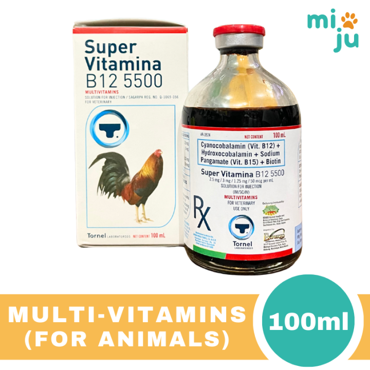 super vitamina b12 5500 injectable Super Vitamina B12 5500 100ml for Animals Vitamina B12 For All Life Stages  - Lazada