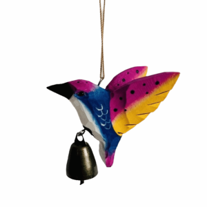 GAOSU với Bell Chuông gió chim ruồi Đồ trang trí treo Trang trí nhà cửa Tượng chim ruồi Quà tặng độc đáo Dễ thương Tượng chim vân gỗ Treo ngoài trời