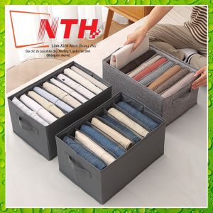 Hộp đựng quần áo chia ngăn đựng giúp kệ treo quần áo gọn gàng - Hộp vải đựng đồ đa năng