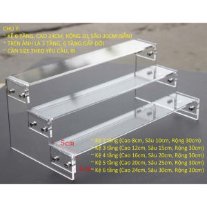 Kệ Bậc Thang Trưng Bày Sản Phẩm Mô Hình Chất Liệu Mica Cao Cấp Bền Đẹp - Nhiều Kích Thước