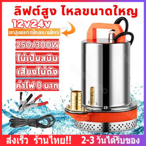 ️【ส่งจากไทย】สแตนเลส ปั๊มจุ่ม 1นิ้ว12V/24V 300W DC ไดโว่ เจ้าพระยา แรงดันสู แบตเตอรี่ มอเตอร์ทองแดงแท้ 100%(ไดร์โว่ดูดน้ำ 12v ปั๊มน้ำ 12v เครื่องสูบน้ำ ปั้มน้ำโซลไดโว่ดูดน้ำ12v（ไม่รวมแผงโซลาร์เซลล์และคลิป）
