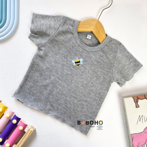 BOBOHO - ATASAN ANAK PEREMPUAN LOKAL LENGAN PENDEK CURLY CROP TOP CASUAL / BAJU ANAK PEREMPUAN CROP TOP CASUAL