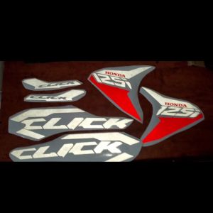 cutout honda click sticker set reflective red/white