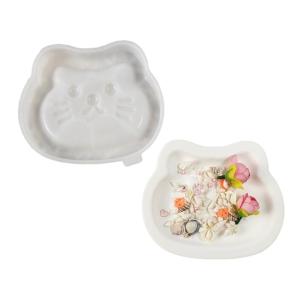 Silicone Mold 15.9x13.3x2.2cm Easy to Demold Cats Shaped Creative for Decorative Tray Pet Theme Decoration Mould