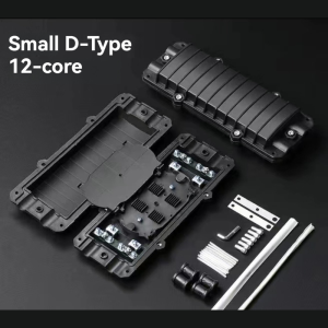 Waterproof Telecom FOSC 12/24/48 Core Fiber Optic Joint Closure Cable Enclosure Case Horizontal Optical Fiber Splice Box D Type Fusion 2 IN 2 OUT Terminal Box Network Connection Equipment