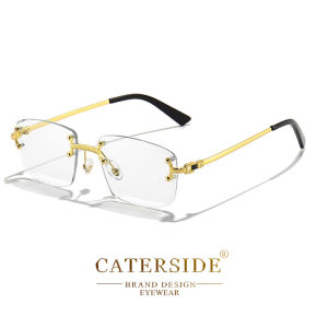 CATERSIDE Punk Kính râm hình chữ nhật Nam nữ Thiết kế sang trọng Ống kính Gradient không gọng Kính chống nắng bằng kim loại cho nam giới Thể thao 2024 UV400