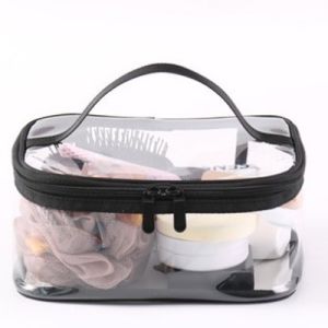 กระเป๋าเครื่องสำอาง PVC ใสกันน้ำซิปกระเป๋าเดินทางผู้หญิงกระเป๋าเครื่องสำอาง