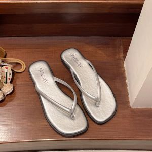 [Free Shipping] 2026 Summer New Style WomenS Flip-Flops For Outdoor Wear Square-Toed Flat Sandals Fashionable Beach Sandals