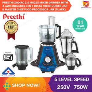 Preethi Zodiac 2.0 MG 255 Mixer Grinder with 4 Jars 750W - MG0001