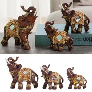 NEXTGENYUN Simulated Elephant Figurine Ornament Model Handicraft Lucky Elephant Statue Cute Crafts Resin Animal Sculpture Kids Birthday Gift