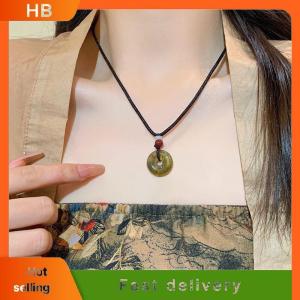HB Chinese Style Fashion Retro Braided Rope Necklace Butterfly Flower Moon Safety Lock Pendant Necklace For Women Vintage Jewelry