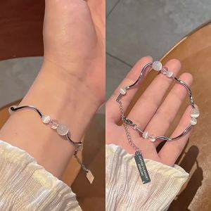 Bầu Không Khí Lạnh ! Vòng Tay Đính Cườm Đá Mắt Mèo Tua Rua ins Phụ Kiện Phong Cách Lạnh Thiết Kế Thích Hợp Vòng Tay Bạn Gái