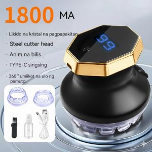 USB-C Rechargeable Hair Clipper for Men Cordless Self Haircut with 360° Electric Head Shaver Beard Trimmer Grooming