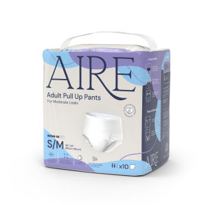 Aire Adult Diaper Pull Up Pants - Size S/M (1x10 pcs) (High Absorbency Tailored for Asian Sizes Soft & Comfortable)