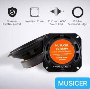 MUSICER TX-SUB4 4 inches 150 watts Dual Cone 4ohms Car Speaker (Sold per pc)