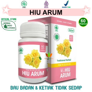 HIU ARUM HERBAL INDO UTAMA 60 KAPSUL JAMU OBAT BAU BADAN ALAMI PRIA WANITA PENGHILANG BAU BADAN DAN KETIAK MENYENGAT HIUARUM