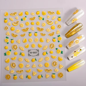 1pc 5D Summer Lemon Jelly Nail Art Sticker Embossed Fruit Self-Adhesive Decals Sliders for Nails DIY Manicure Decoration h260530