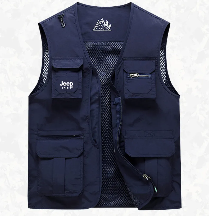Men, Mesh Fishing Vest Outdoor Vest Quick- Jacket 4XL 