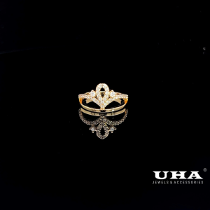 N1189 nhẫn nữ thiết kế kiểu vương miện đính đá cz cao cấp sáng lấp lánh UHA