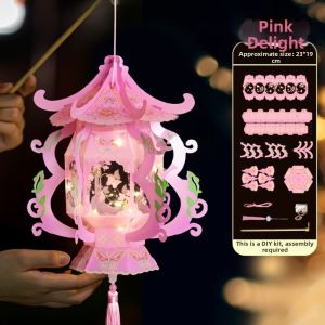 MILAN Chinese-style Mid-Autumn Festival Lantern Hanging Decoration Ancient Style DIY Material Kit Creative Handmade Pagoda Design Lantern Childrens Use