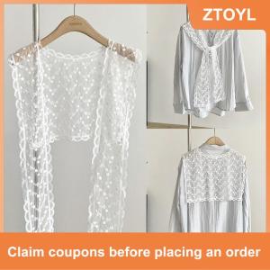 【ZTOYL】 ถักลูกไม้กลวงคอปลอมสำหรับผู้หญิงผ้าคลุมไหล่ขนาดเล็กสำหรับตกแต่งปกเสื้อปลอมสำหรับผู้หญิงเครื่องประดับคอแบบถอดออกได้