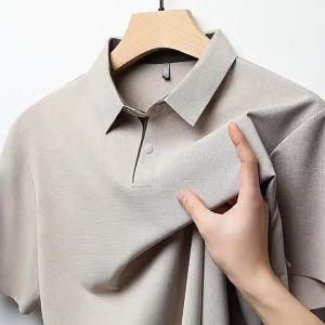 G7 Summer high-end mens short sleeves POLO Shirt with Turn-down Collar t Mens Casual Versatile Cool Feel Dad Shirt 7/7