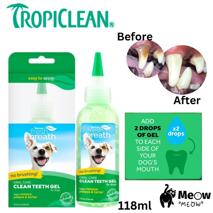 (Expiry 07/2024) TROPICLEAN Fresh Breath Clean Teeth Gel For Dogs