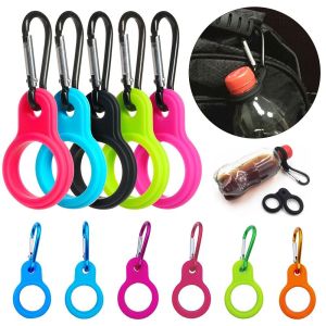NALANILI 4pcs Nhôm Phụ kiện Hàng Về Móc leo núi ngoài trời Khóa Ấm đun nước thể thao Móc khóa cao su Giá giữ chai nước