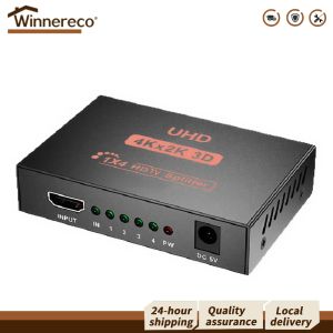 HDMI Splitter 1 in 4 Out 3D Video Switcher with HDCP for Gaming Home Theater and Multiple Display Devices