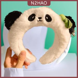 N2HAO Dễ Thương Phim Hoạt Hình Gấu Trúc Sang Trọng Headband Cho Phụ Nữ Của Rửa Mặt Vui Chơi Giải Trí Công Viên Vui Nhộn Và Sáng Tạo Headband Cho Zoo Tóc Phụ Kiện