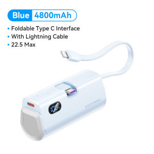 Vention 4800mAh Powerbank with Type C Lightning Cable Fast Charging for iPhone 16 15 pro max apple ios Samsung S24 Ultra Huawei Mate 60 Xiaomi vivo oppo cheap small lightweight Portable charger power station battery smallest diginut powerbanks Mini Pocket