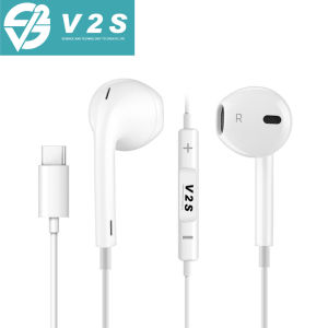 V2S VS-022 In-Ear Wired Stereo Earphones With Microphone And Volume Control for Type-C Input