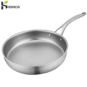 Konco 24cm Pure Titanium Frying Wok Non-stick Pan Uncoated Cooking Pot Gas Cooker Chinese Wok Kitchen Cokware Housewarming Gift