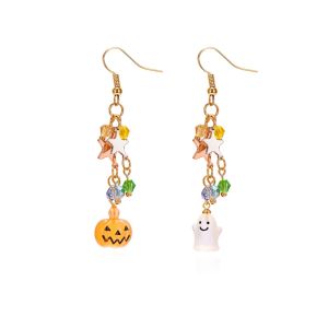 TKNUS Rhinestone Halloween Earrings Trick or Treat Ghost Spider Dangle Earrings Fashion Pendant Pumpkin Ear Studs All Saints Day