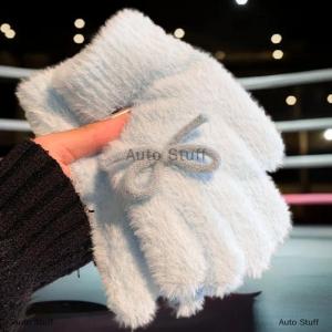 [COD] Auto Stuff ถุงมือผ้ากำมะหยี่รูปโบว์หวานน่ารักถุงมือกันหนาวถุงมือห้านิ้วให้ความอบอุ่นสำหรับนักเรียนฤดูหนาวอุปกรณ์เสริมแฟชั่นสำหรับผู้หญิงของขวัญคริสต์มาส