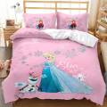clu Disney Frozen 3in1 Bedding Set Bed Sheet Quilt Cover Bedroom Washable Comfortable Home Suit ulc. 