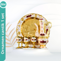 8pcs / Set Teko Arab Aladin Gelas Anggur Emas Antik, Ornament set Gelas nampan. 