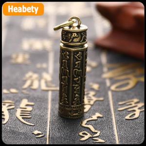 【2-3 days delivery】 Brass Cylinder Pendant Keychain Hanging Jewelry Pill Box Medicine Container