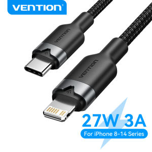 Vention PD 27W USB 2.0 Type-C to lightning fast charging cable for iPhone 15 Pro Max 14 13 Pro Max mini Xs XR X iPad iPhone charger