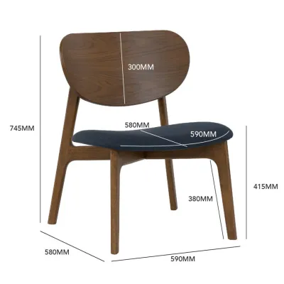 Furniture Direct ALETA Solid Wood Lounge Chair-Cocoa