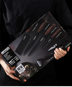 Knife Set 6PCS Kichen Knife Set Kutsilyo Original Set Kitchen Knife Original Set High Quality Stainless Steel Non-stick Cooking Chef Knife Set Gift Pack