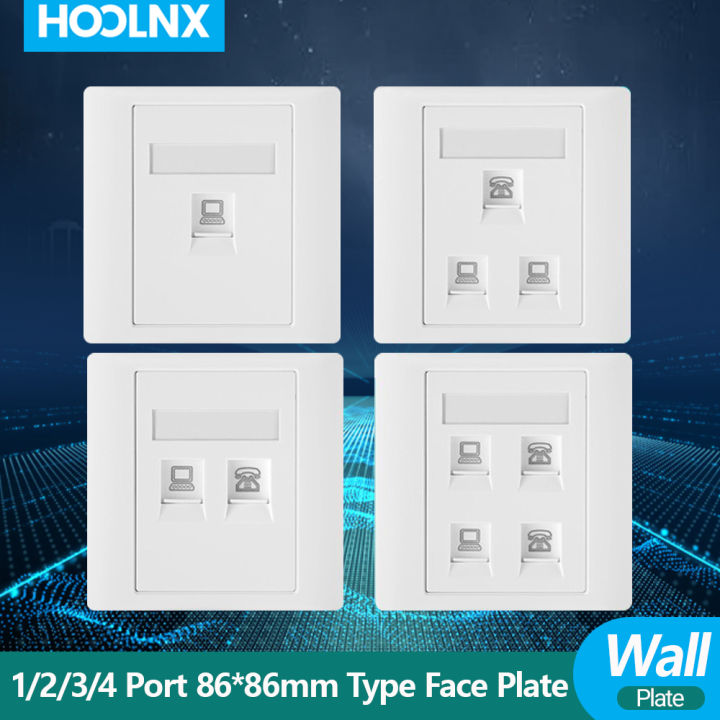 HOOLNX RJ11 RJ45 Faceplate Wall Socket Wallplate Face Plate 86mm*86mm 1 ...