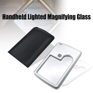 6X Reading Magnifying Glass With Light: Rectangular Handheld Magnifier