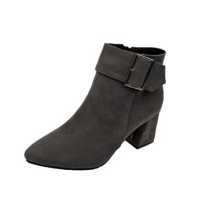 Korean Suede Ankle Boots for Women Black Fashion Boots