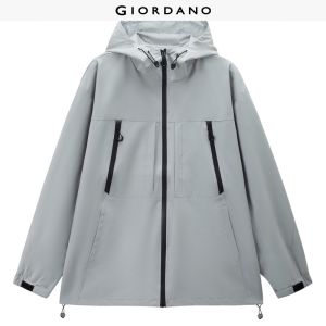 Giordano Beau Monde Men Multi-pocket hooded jacket Free Shipping 13076986