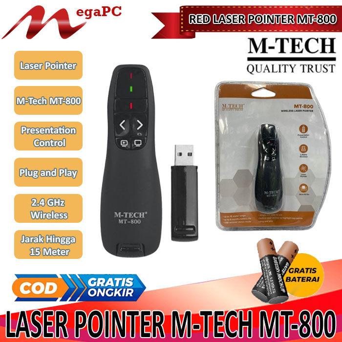 Setting Pointer M.tech Laser Pointer Wireless Presenter MT-800 M-Tech Original | Lazada Indonesia